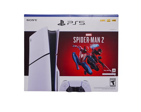 PlayStation 5 Slim Console (Disc) with Marvel's Spider-Man 2 Bundle + Extra Controller
