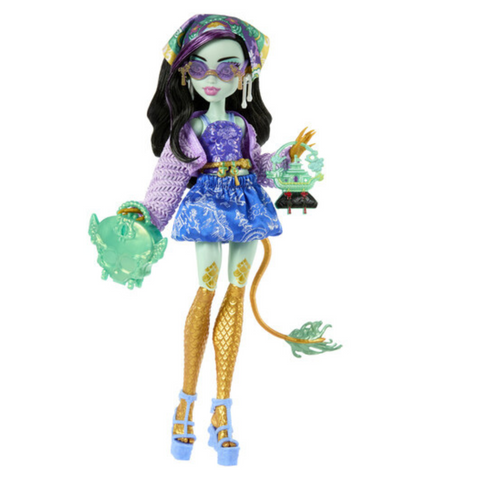 Mattel Collectible - Monster High Skulltimate Secrets: Gore-Geous Oasis Jinafire Long Doll & Playset