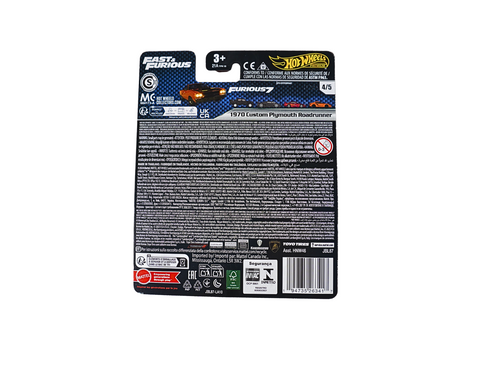 1970 Plymouth Road Runner Custom Copper Metallic with Black Hood "Furious 7" (2015) Movie "Fast & Furious" Series Diecast Model Car by Hot Wheels