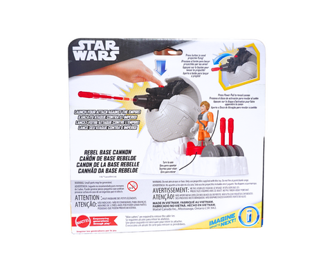 Fisher-Price Imaginext Star Wars Toys Rebel Base Cannon Launcher with Luke Skywalker Metal Character Key for Kids