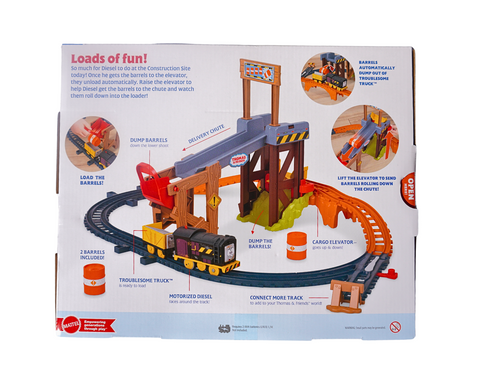 Thomas & Friends Diesel's Lift & Load Construction Set, Motorized Toy Train With Track & Cargo