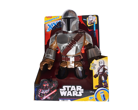 Imaginext STAR WARS The Mandalorian XXL Figure, 16+ Inch Tall Poseable Toy with Launcher