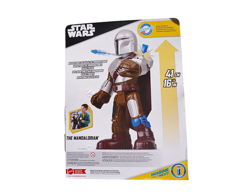 Imaginext STAR WARS The Mandalorian XXL Figure, 16+ Inch Tall Poseable Toy with Launcher