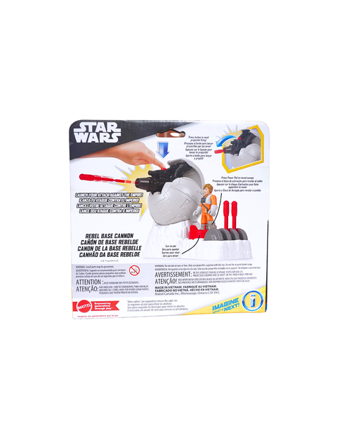 Fisher-Price Imaginext Star Wars Toys Rebel Base Cannon Launcher with Luke Skywalker Metal Character Key for Kids