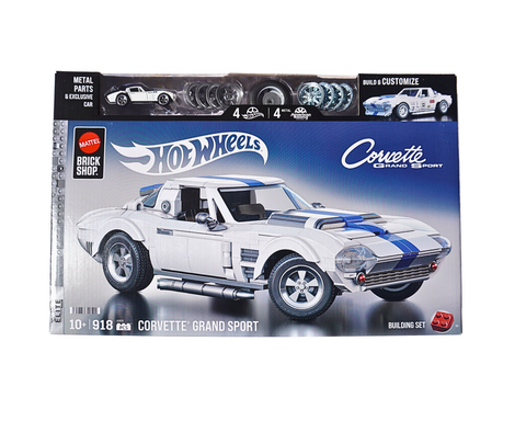 Mattel Brick Shop Hot Wheels Corvette Grand Sport Building Toy Kit (918 Pieces)